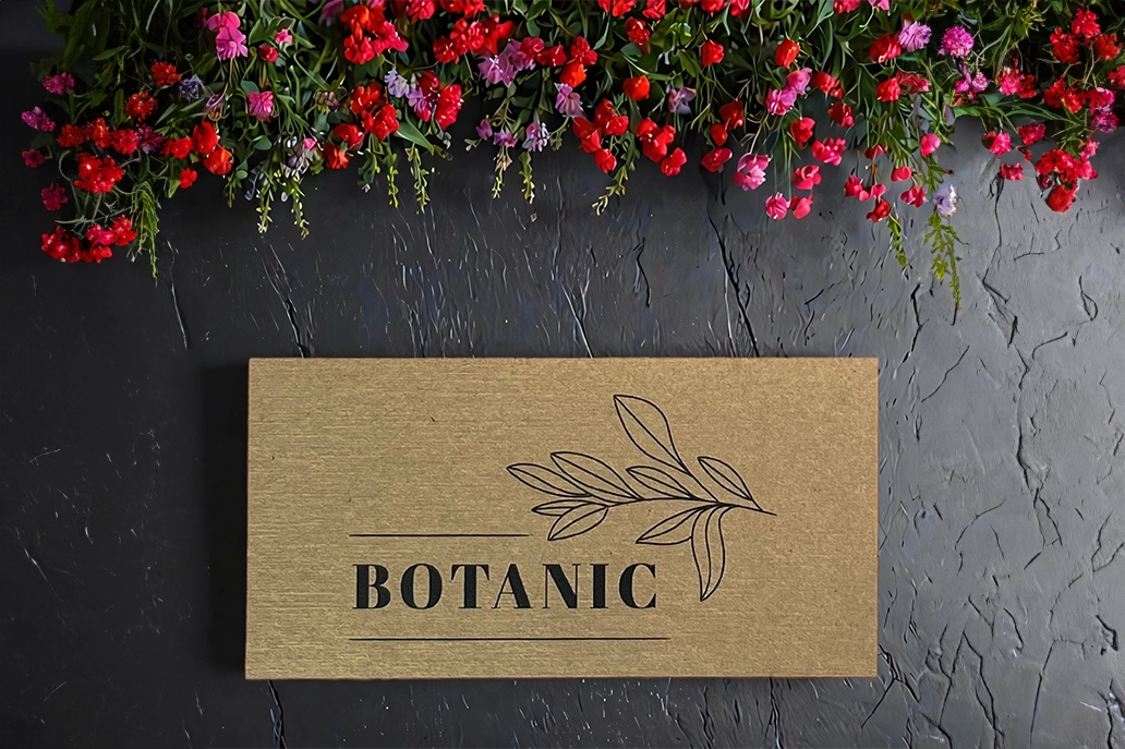 Kraft business card in straight cut shape