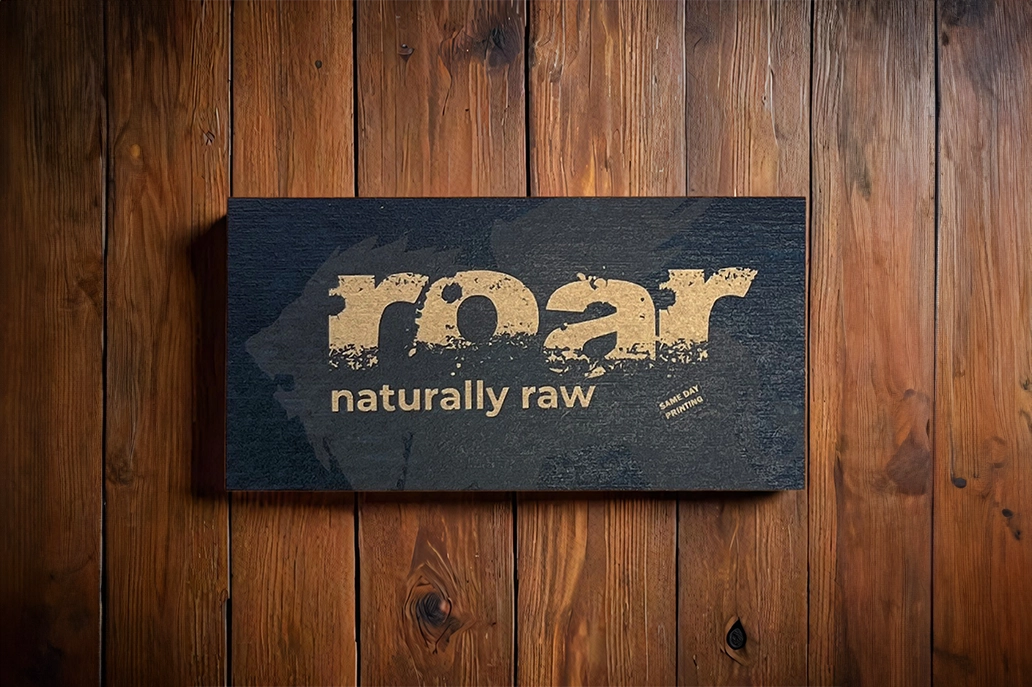 Kraft business card in straight cut shape