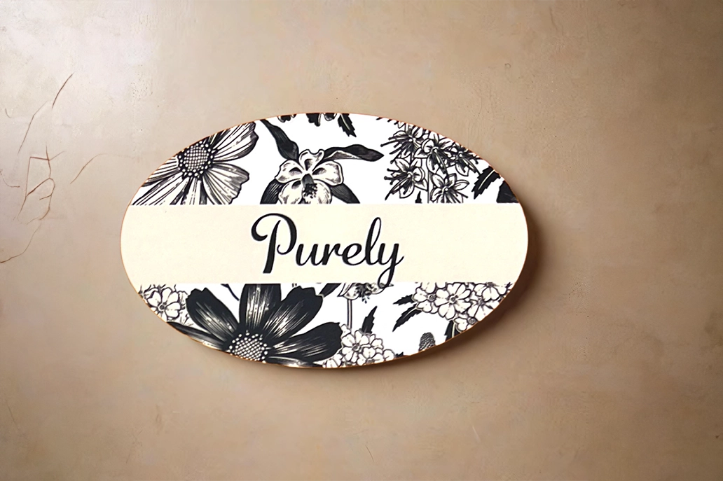 Oval uncoated business card
