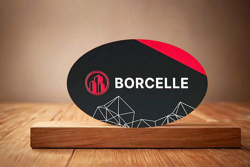 Oval uncoated business card
