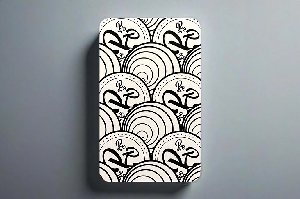Recycled business card in 4 round corners