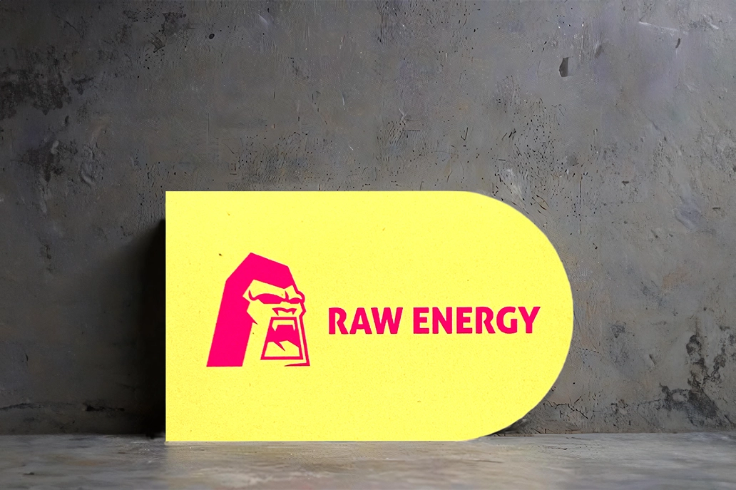 Recycled business card in half circle