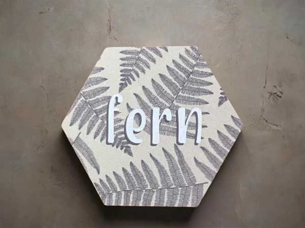 Recycled business card in hexagon shape
