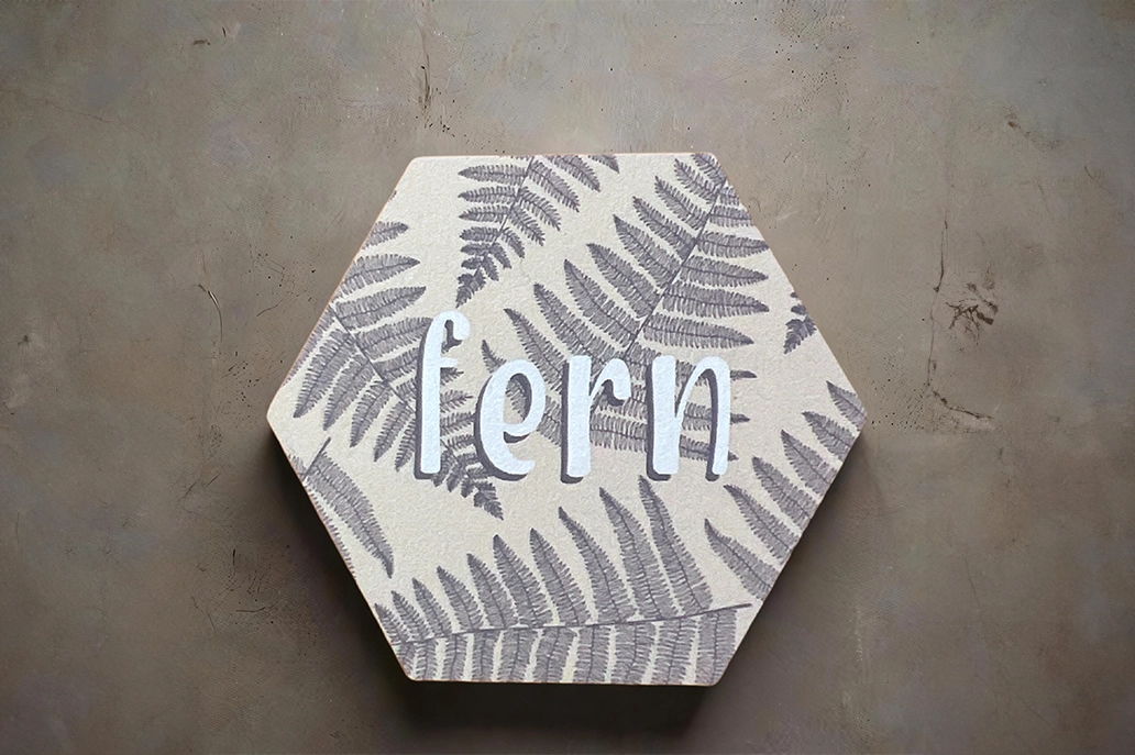 Recycled business card in hexagon shape