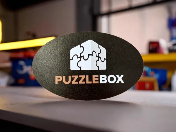 Recycled business card in oval