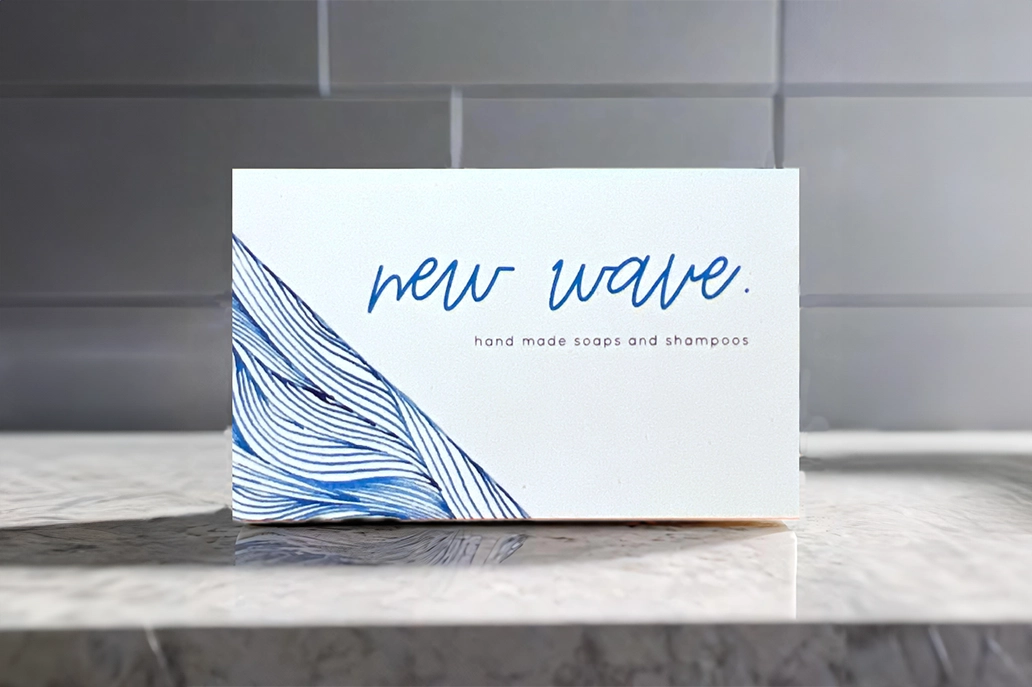 Recycled business card in straight cut
