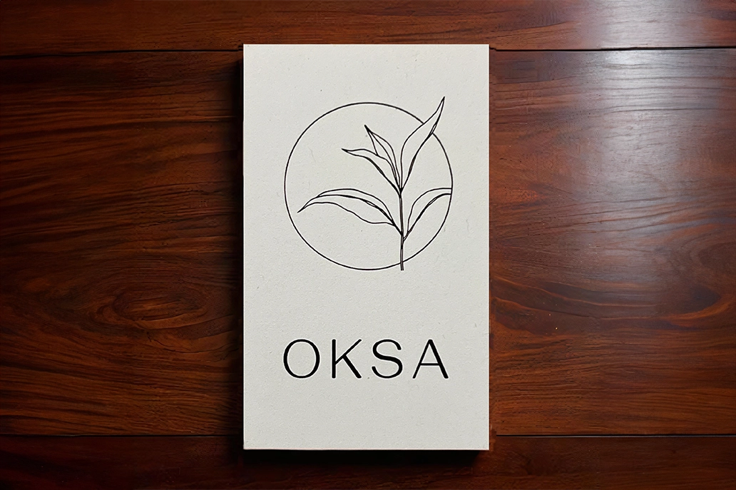 Recycled business card in straight cut