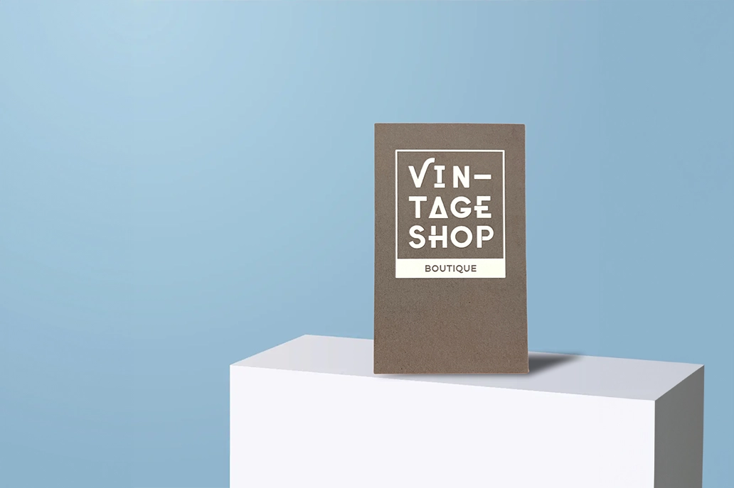 Recycled business card in straight cut