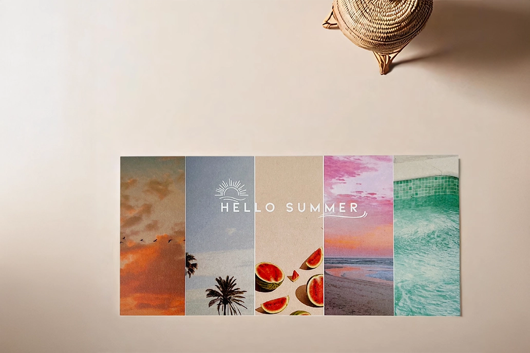 Straight cut recycled marketing card