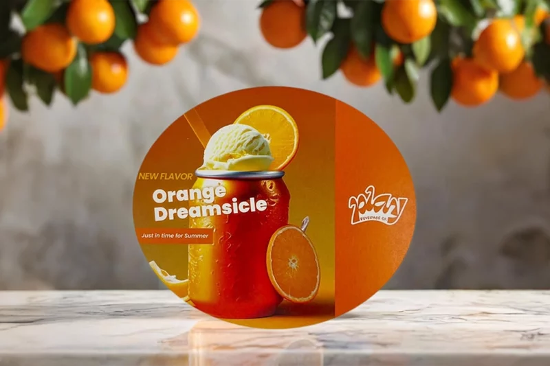 Recycled oval marketing card