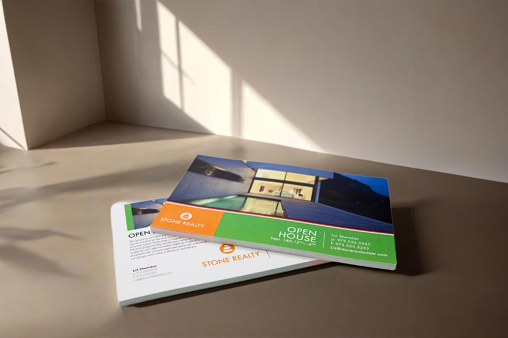 Rectangle straight cut marketing card with matt laminate