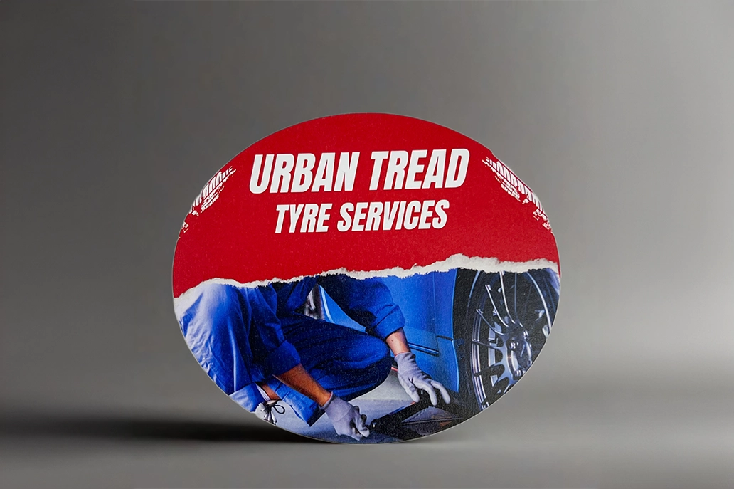 Uncoated oval marketing card by urban tread