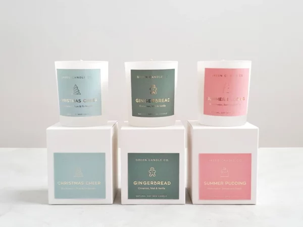 Candle label with gold foil