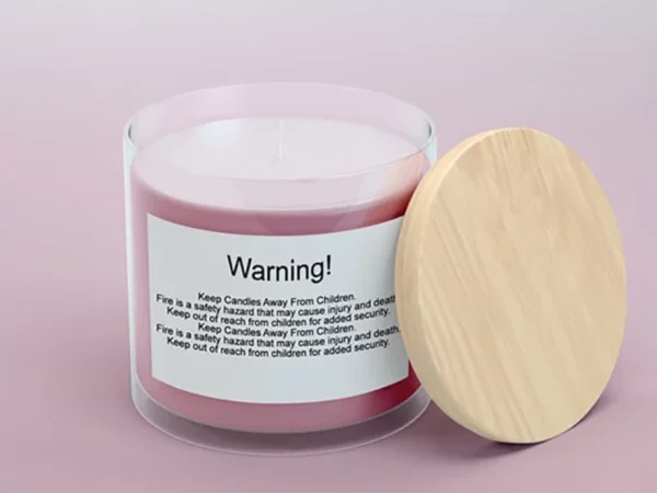 Candle warning label