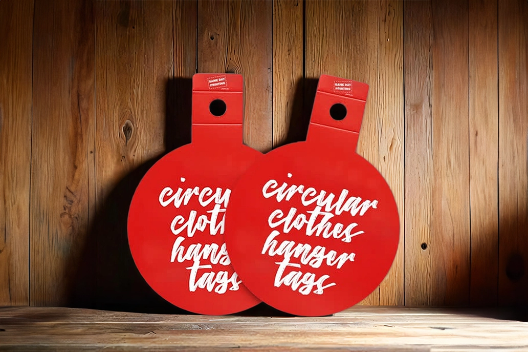 Circular clothes hanger tags