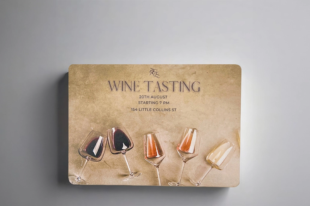 Classic 4 round corner marketing card in matt coated stock