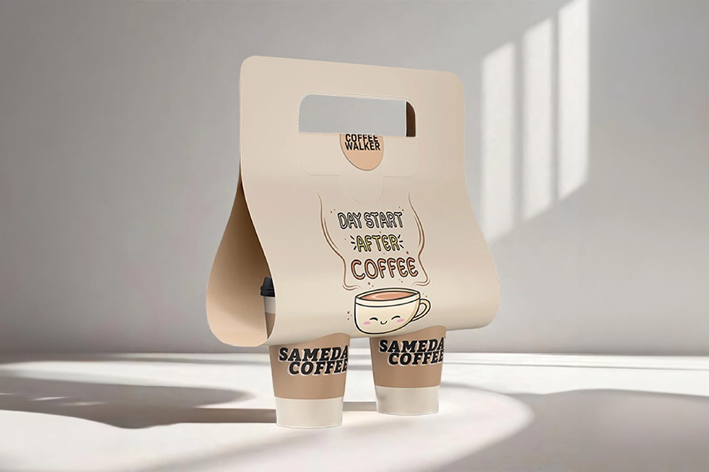 Coffee cup takeaway walker