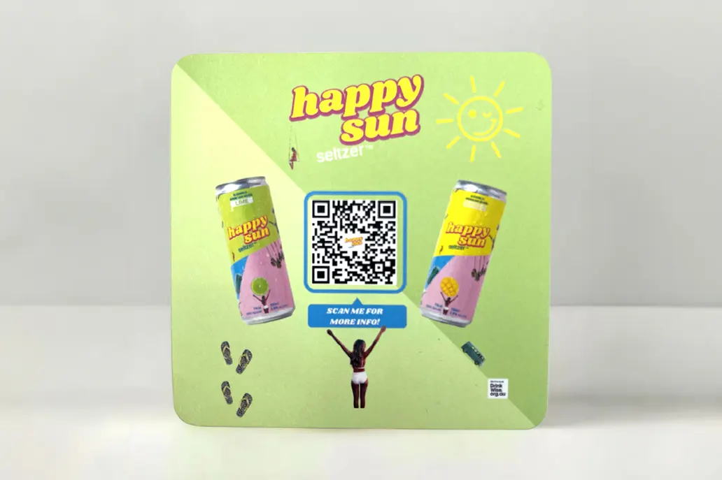 Drink Coaster Green Round Corners - Same Day Printing
