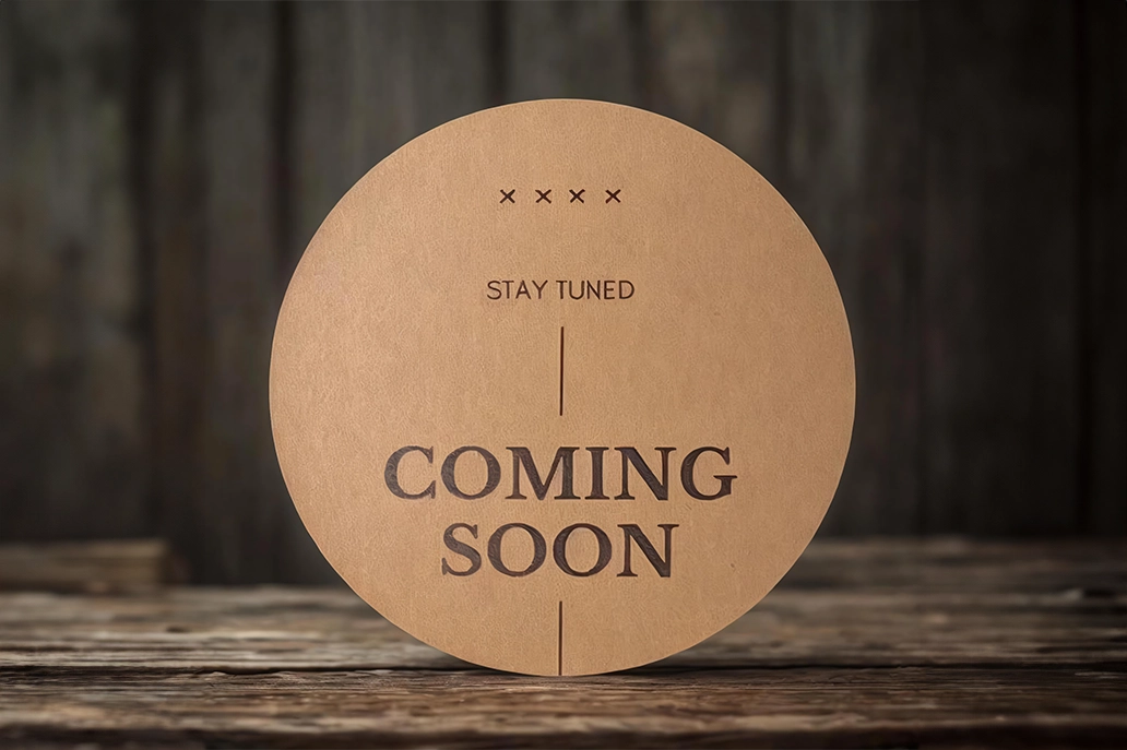 Circular marketing card in kraft stock