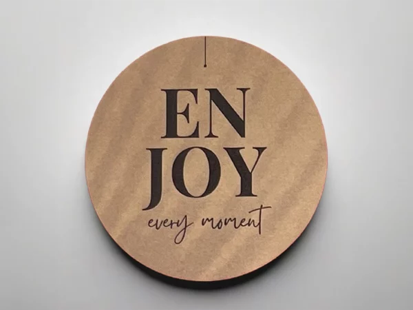 Circular marketing card in kraft stock