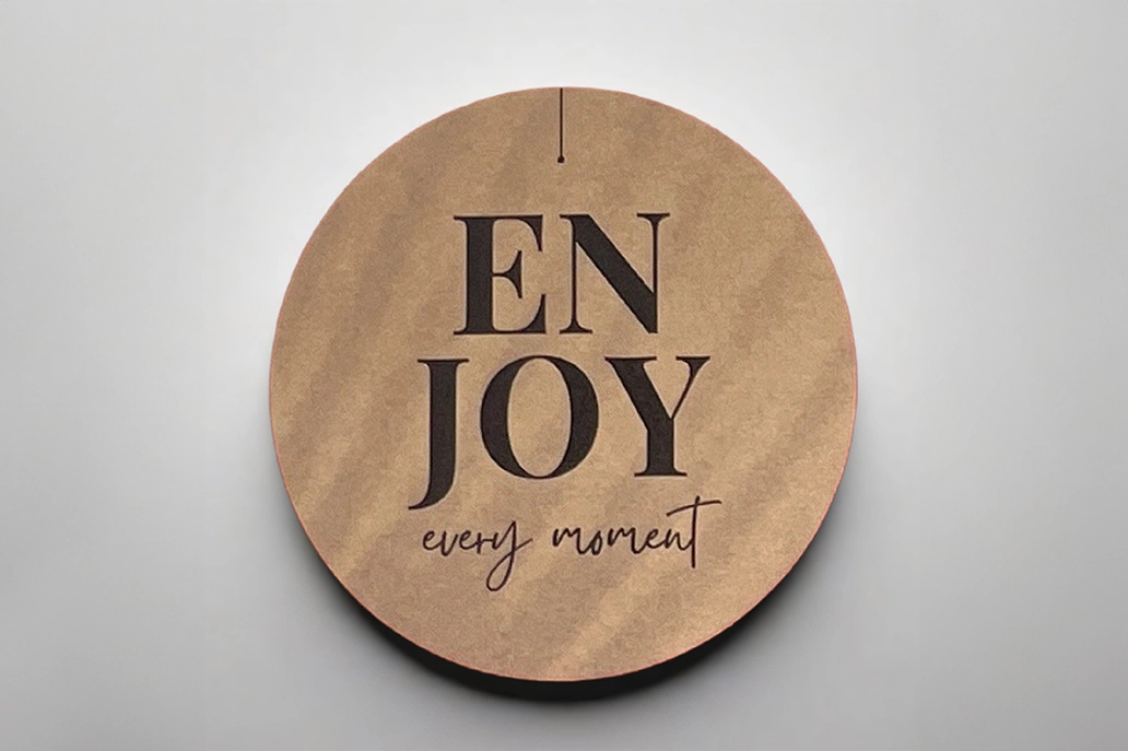 Circular marketing card in kraft stock