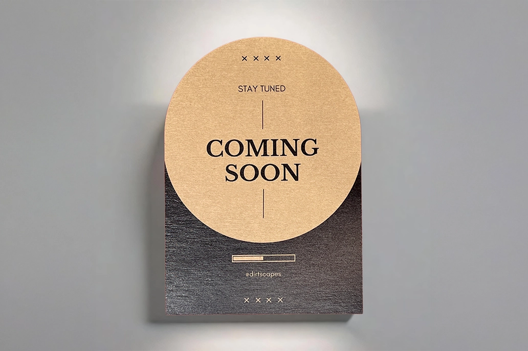 Arched or half circular marketing card in kraft stock