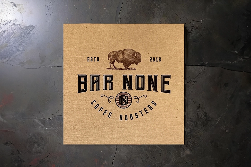 Square straight cut marketing card in kraft stock