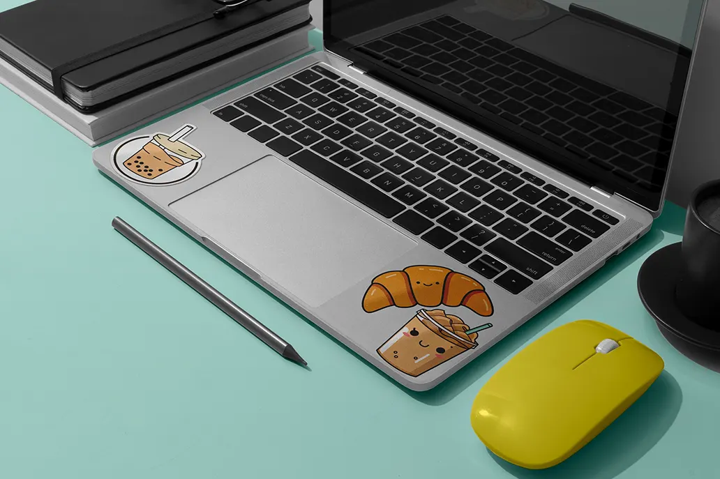 Laptop decal in gloss vinyl sticker