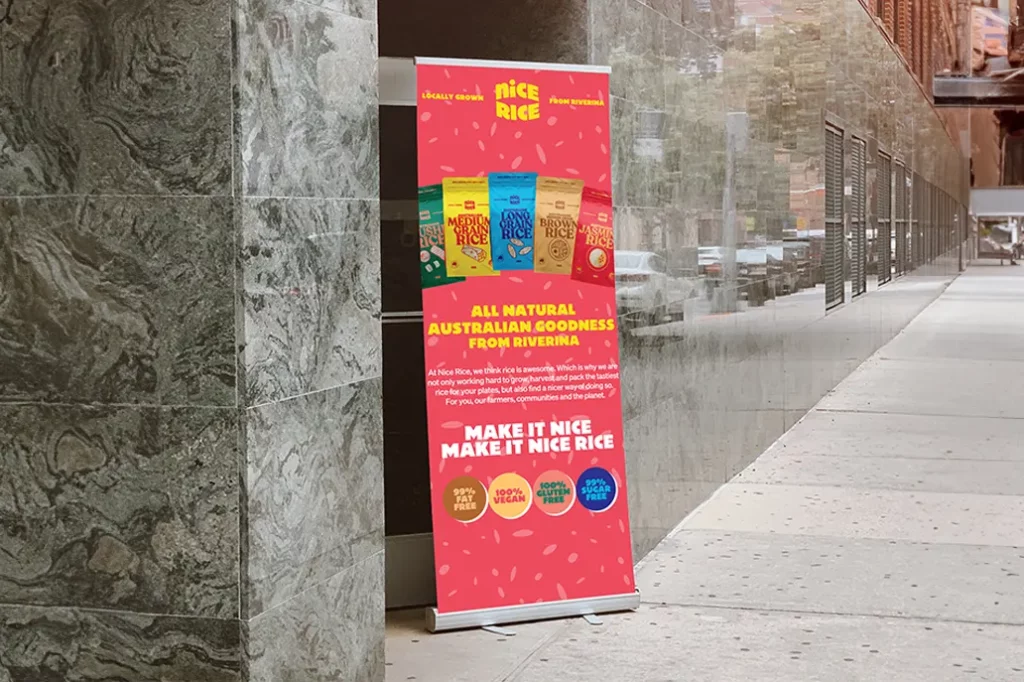 Nice_Rice_Pull_Up Banner_Single_Sided Single sided retractable banner