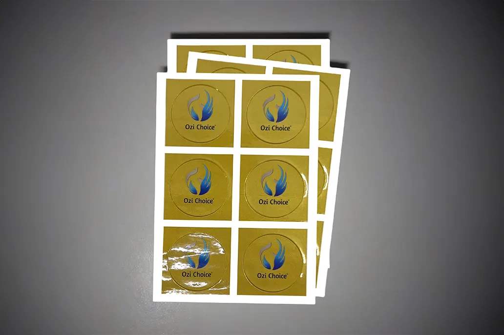 Paper Labels Gold Ink - Gloss - Same Day Printing