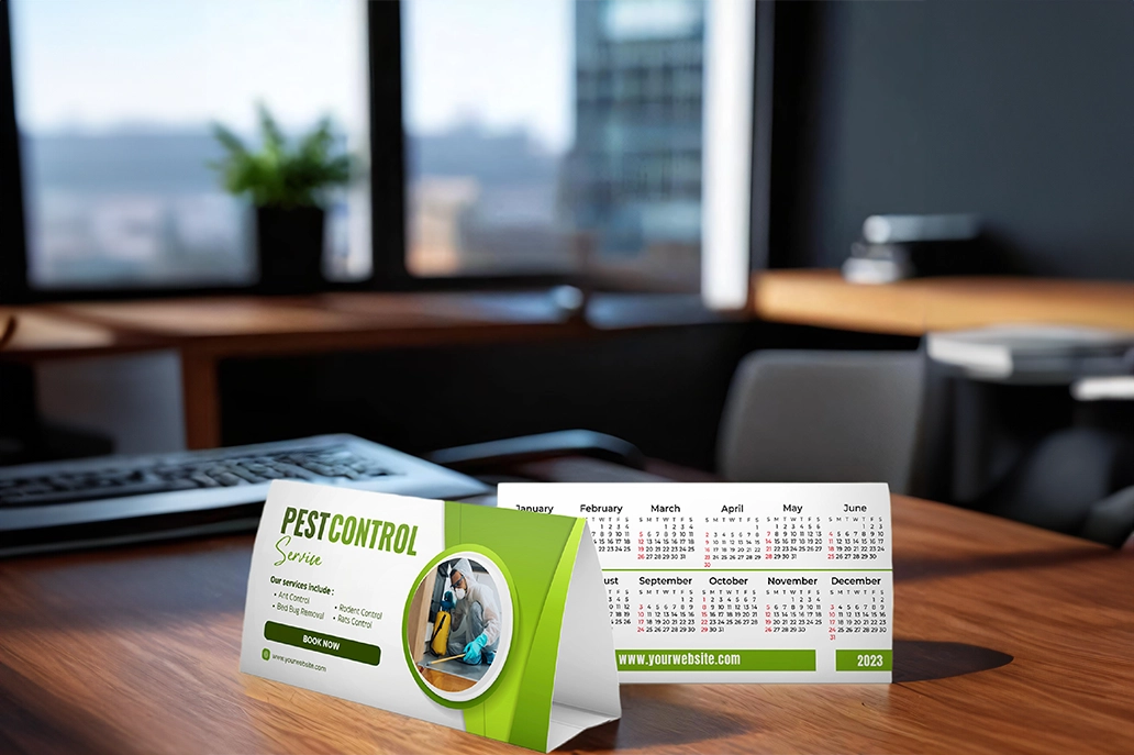 Peel and seal desktop calendar
