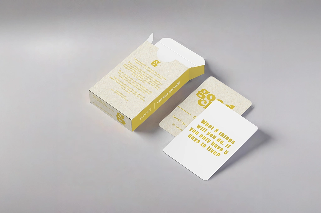 Yellow playing card box