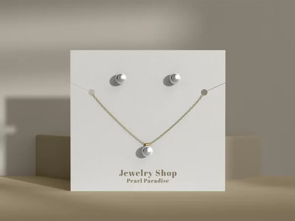 Necklace holder with drill hole for earring in an uncoated stock