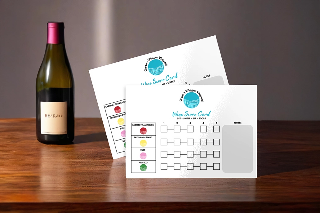 Rectangular tasting card