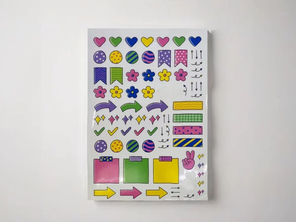 Multi shaped paper sticker in sheet