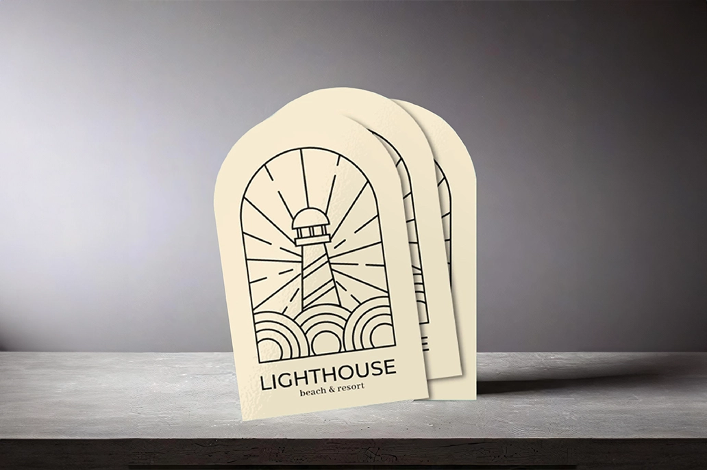Classic half circle marketing card