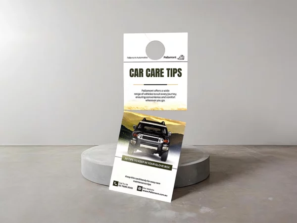 Car Mirror Hanger with tear-off card