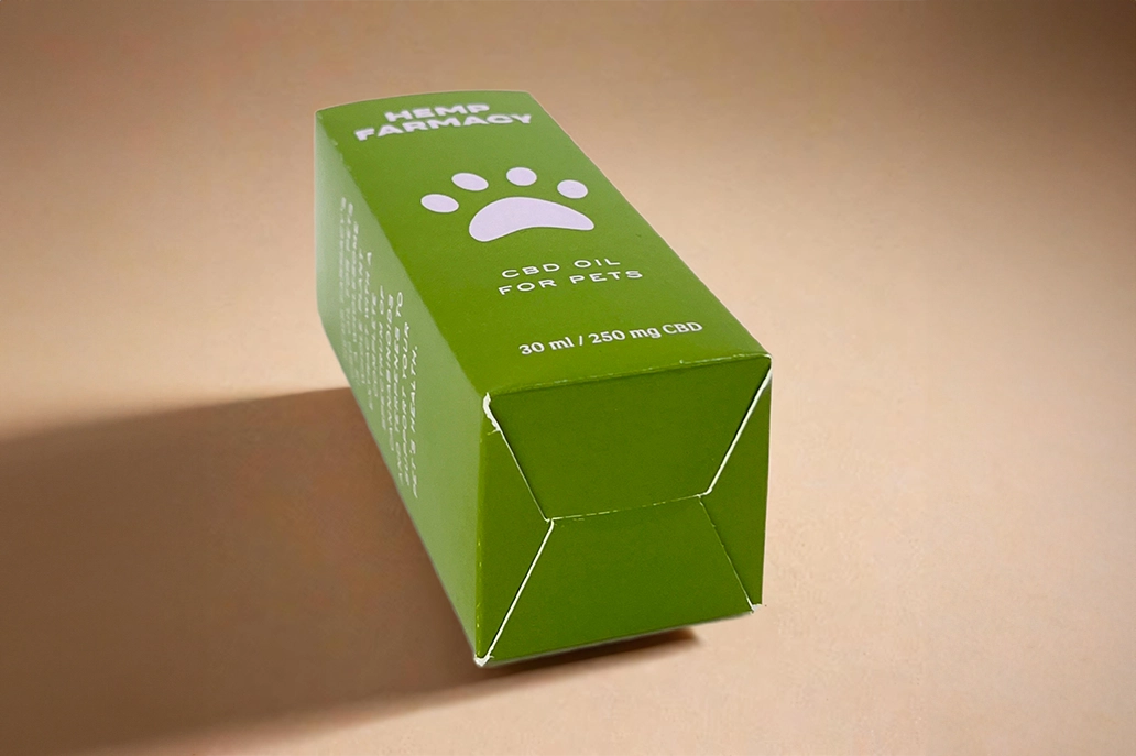 CBD oil box in matt coated stock