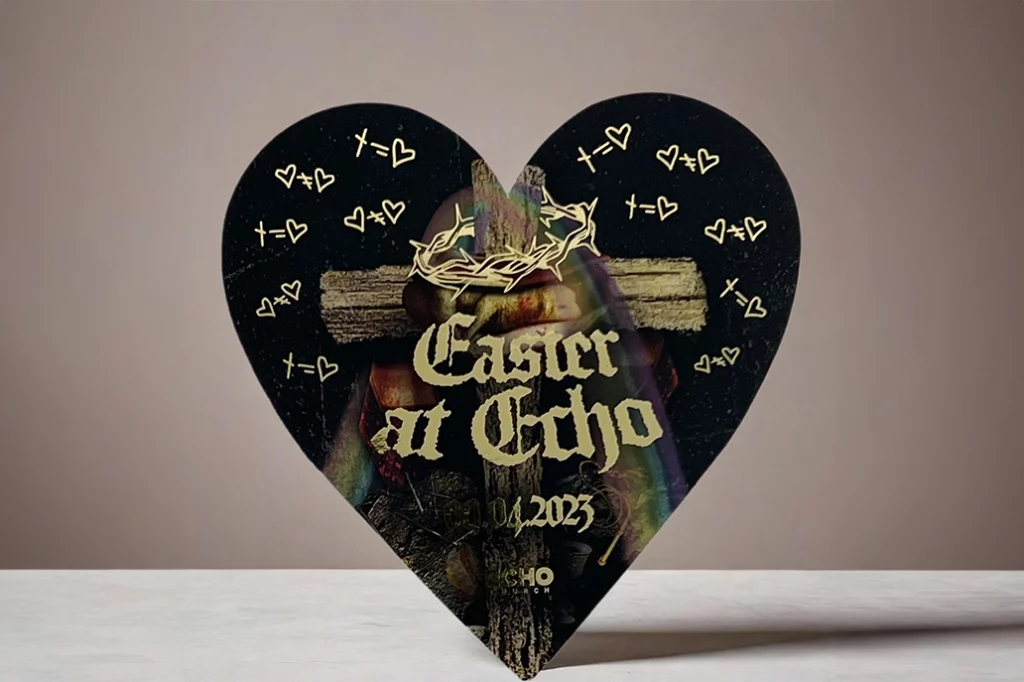 Custom_Shaped_Heart_Marketing_Card_Foil_Gold Heart shaped marketing card in gold foil