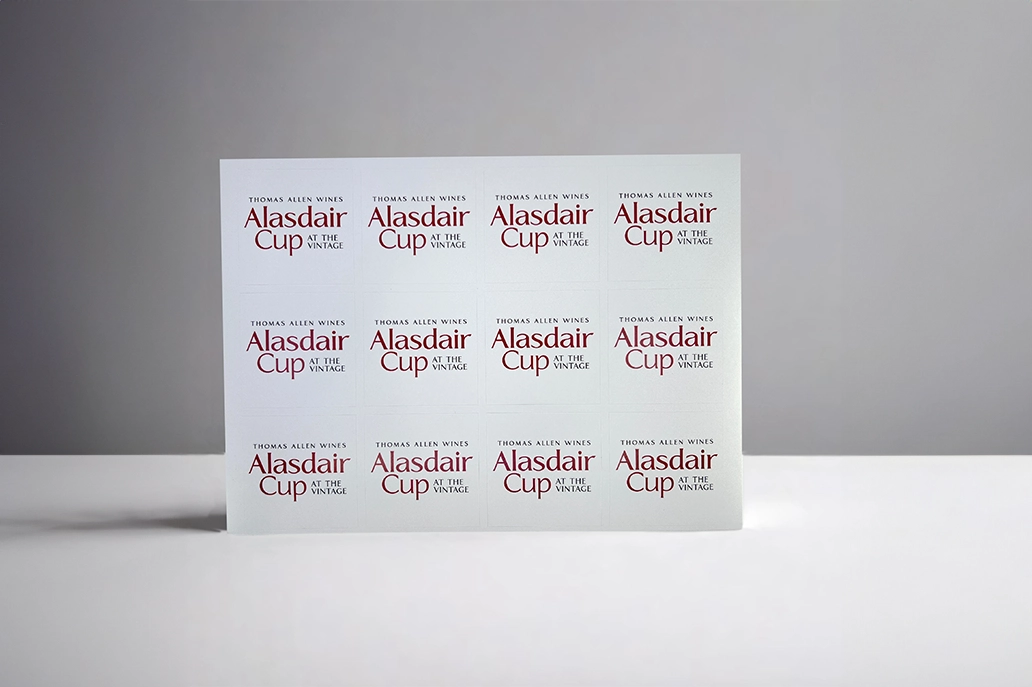 Rectangular paper sticker in sheet
