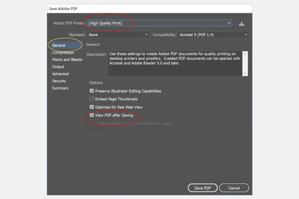 Define a PDF Preset - Step 1 Define a PDF Preset - Step 1