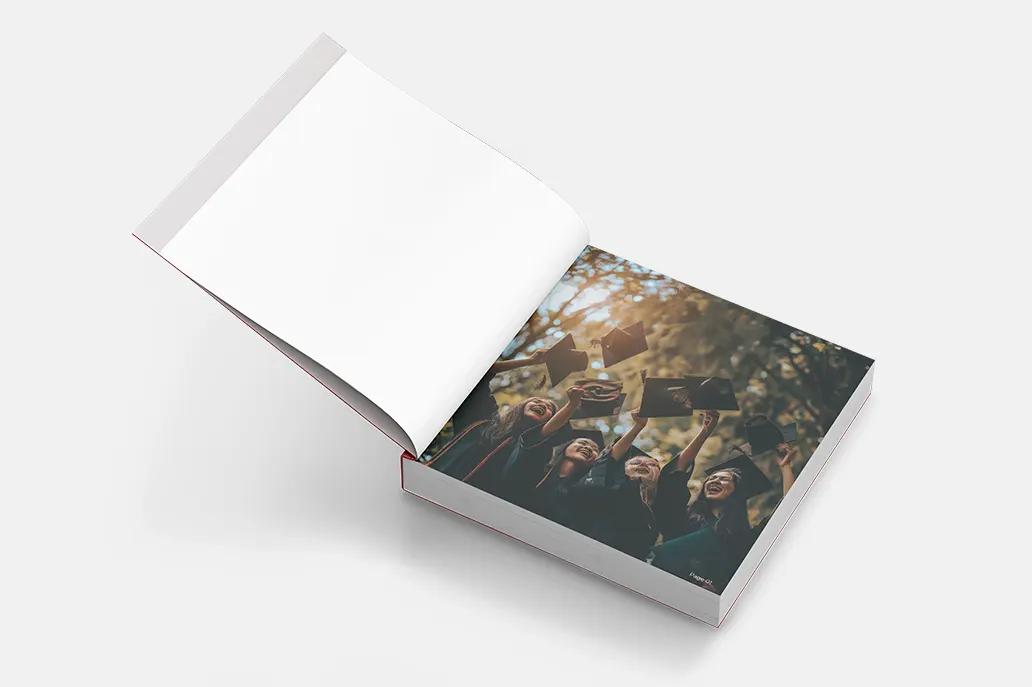 Hard Cover Book showing endsheet & page 1 - Same Day Printing