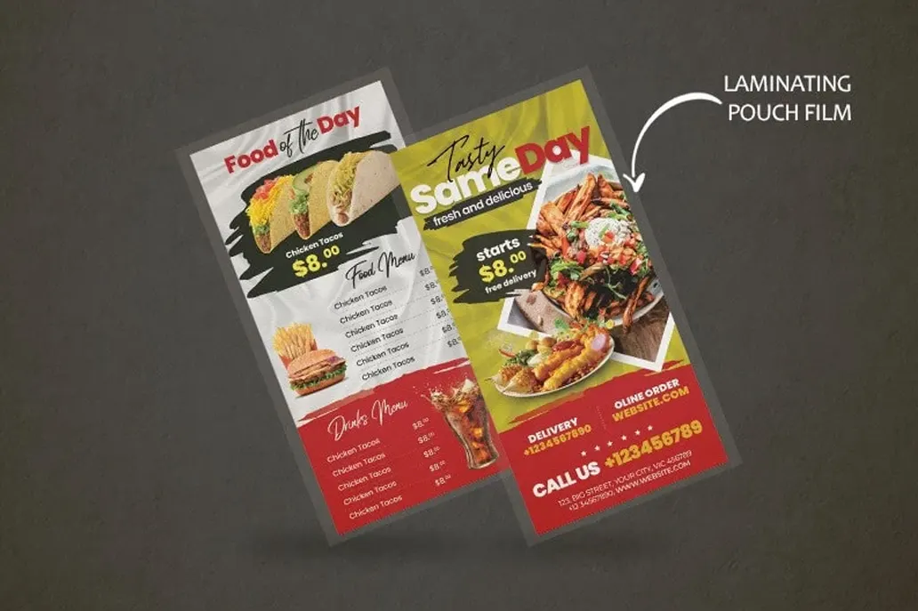 Pouch Laminated Menus 1 - Same Day Printing