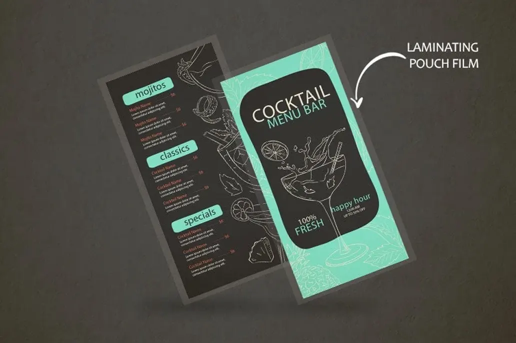 Pouch Laminated Menus 2 - Same Day Printing