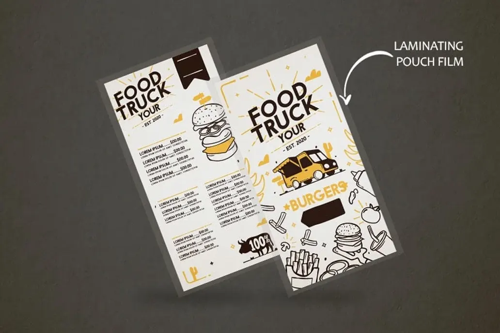 Pouch Laminated Menus 3 - Same Day Printing