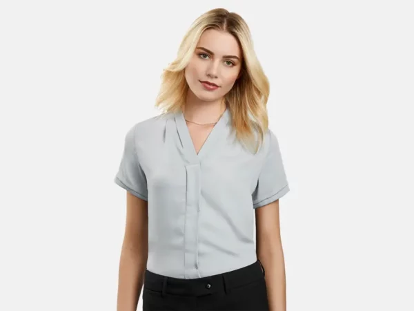 S628LS_Womens Madison Short Sleeve Shirt_Model