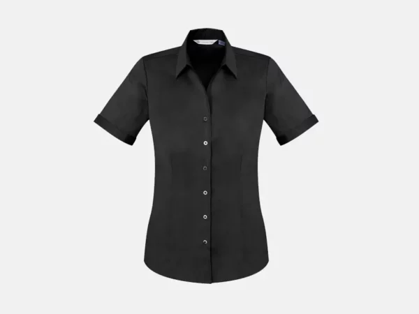 S770LS_Womens Monaco Short Sleeve Shirt_Black