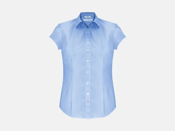 S812LS_Womens Euro Short Sleeve Shirt_Blue