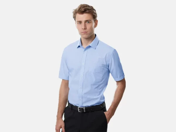 S812MS_Mens Euro Short Sleeve Shirt_Model
