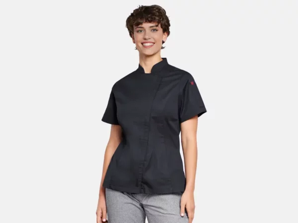 CH330LS_Womens Alfresco Short Sleeve Chef Jacket_Model